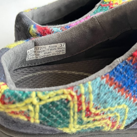 Dansko Brittany Slip On Embroidered Clog Womens Size 37 US 6.5 7 Navy Blue Boho - Picture 9 of 10